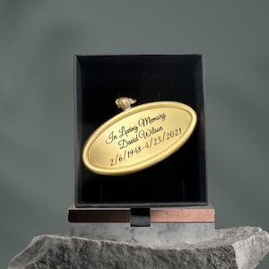 Personalized Engraved Name Plate for Urns -Customizable Medallion Plaque with Solid Brass - Engraved Hanging Plate
