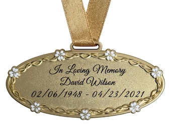 Personalized Engraved Name Tag for Urns – Customizable Hanging Plate with Gold Finish