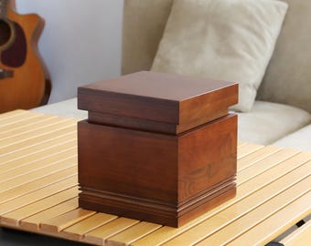 Handcrafted Solid Walnut Wood Cremation Urn: Adult Ashes (Up to 220 Lbs)