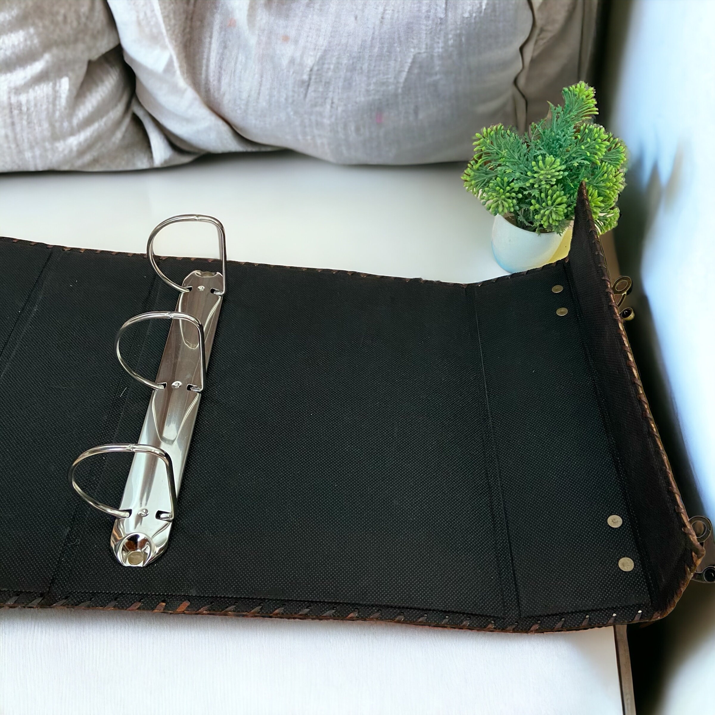 Extra large 3 ring binder leather ring binder a4 size 3 inch leather