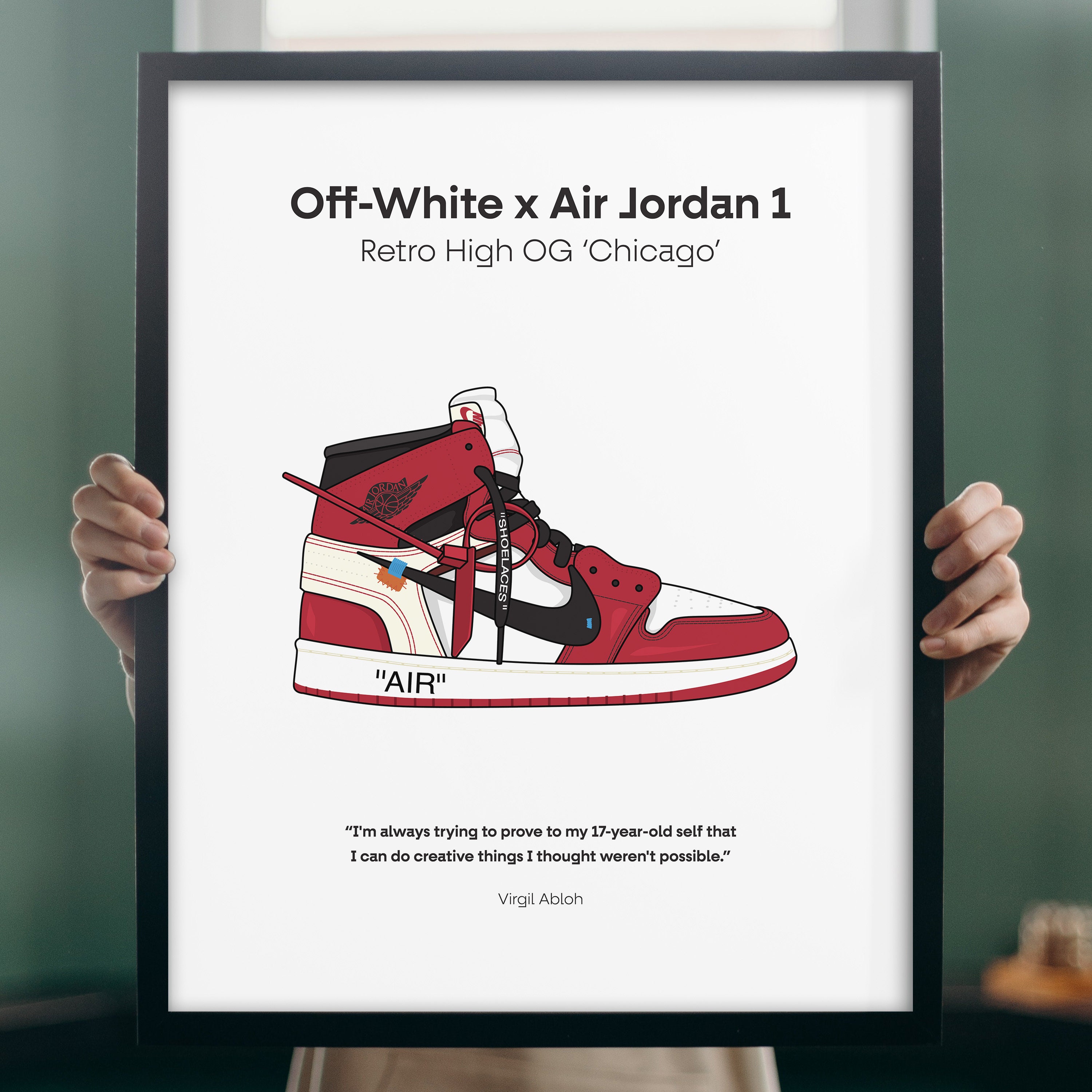 Virgil Abloh OFF WHITE Nike Illustration Poster Print A3 / A4 