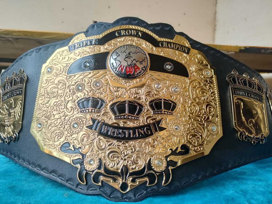 Nwa Old School Triple Crown Wrestling Championship Belt Adult Etsy