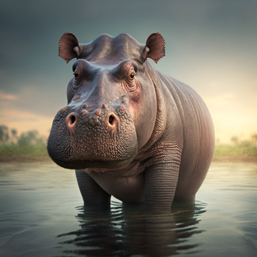 Hippo Color and Watercolor 2 Pack AI Digital Download Digital Art ...