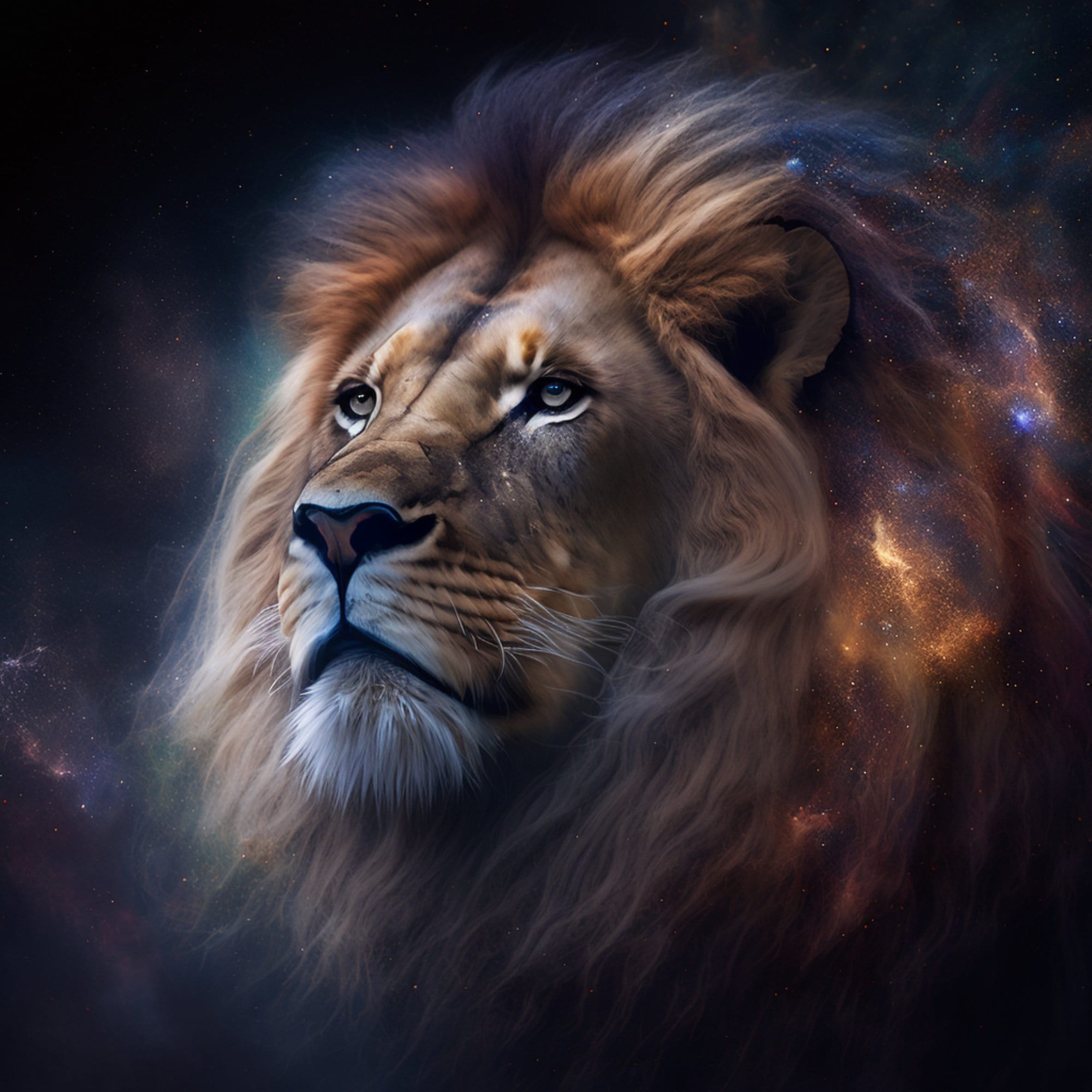 Male Lion Cosmic AI Digital Download Digital Art Animal Digital Image ...