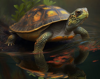 Turtle | AI Digital Download | Digital Art | Animal | Digital Image