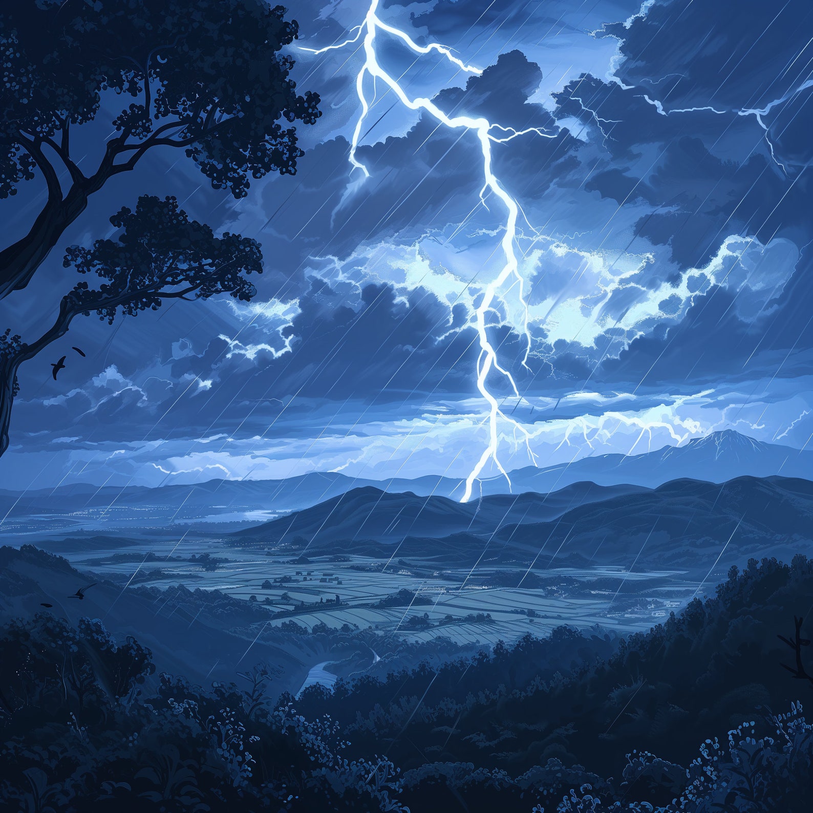 Tempest's Grace Thunderstorm Landscape Digital Art AI Digital Download ...