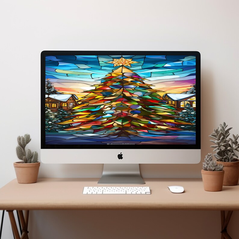Radiant Splendor: Stained Glass Christmas Tree Artwork Digital - Etsy