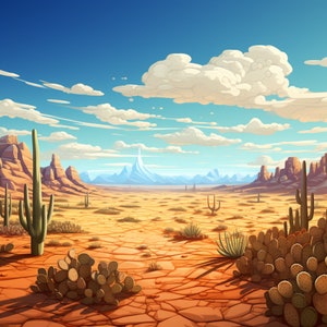 Sunset Mirage - Desert Landscape Digital Art | AI Digital Download | Digital Art | Digital Image | Landscapes