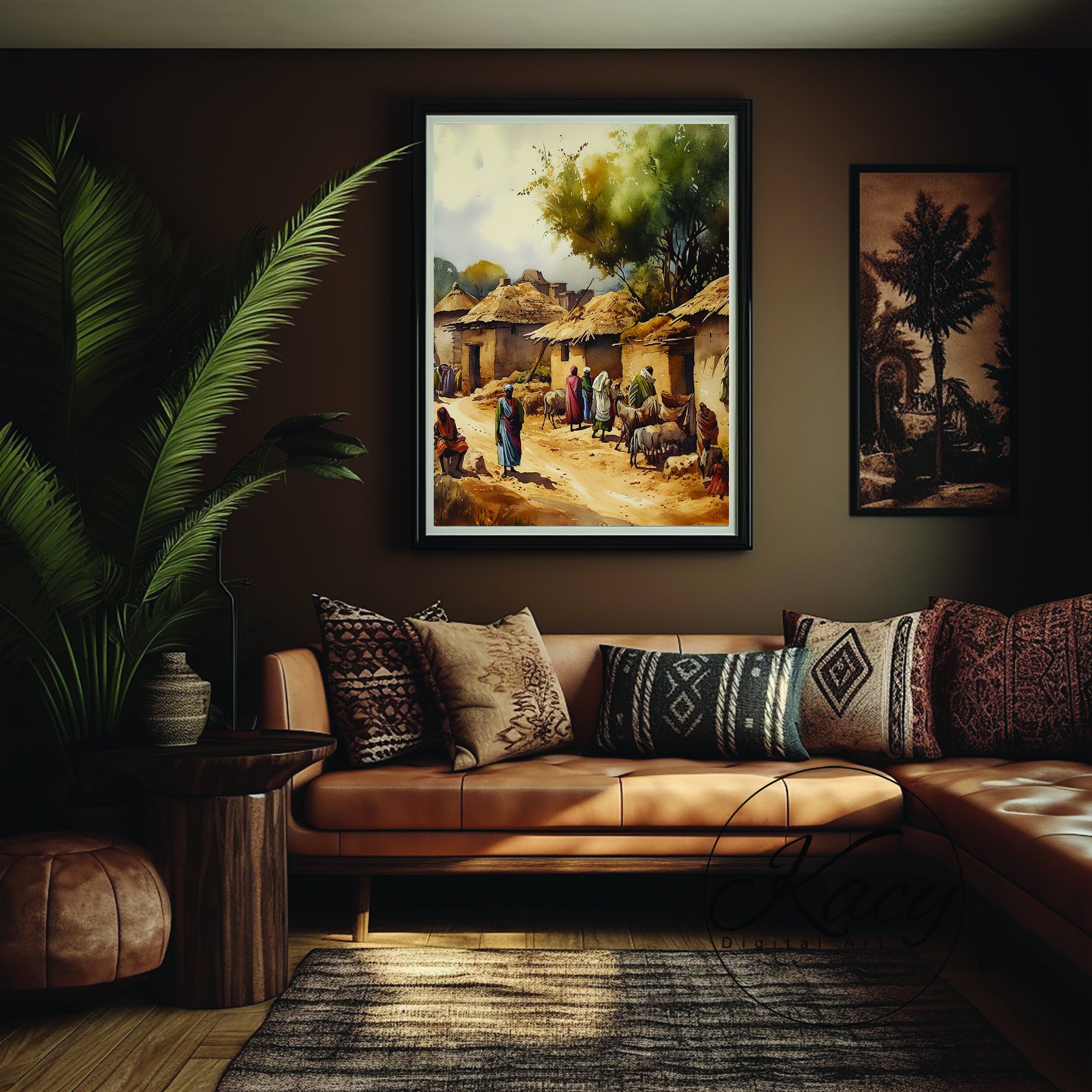 Ethiopian Village Art Ethiopia Art Ethiopian Wall Art Deco Wall Art