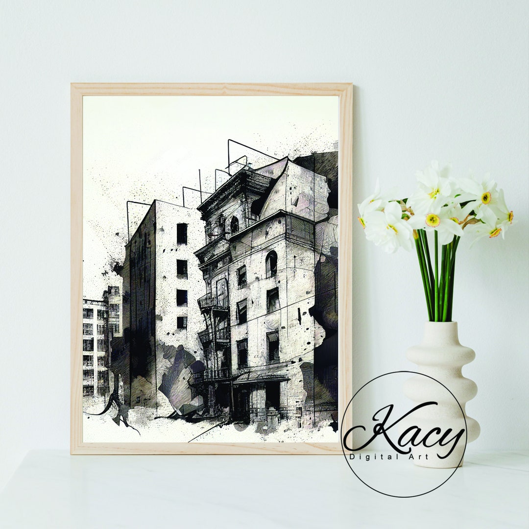 Architecture Line Art Architecture Wall Art Wall Art Deco Wall Art ...