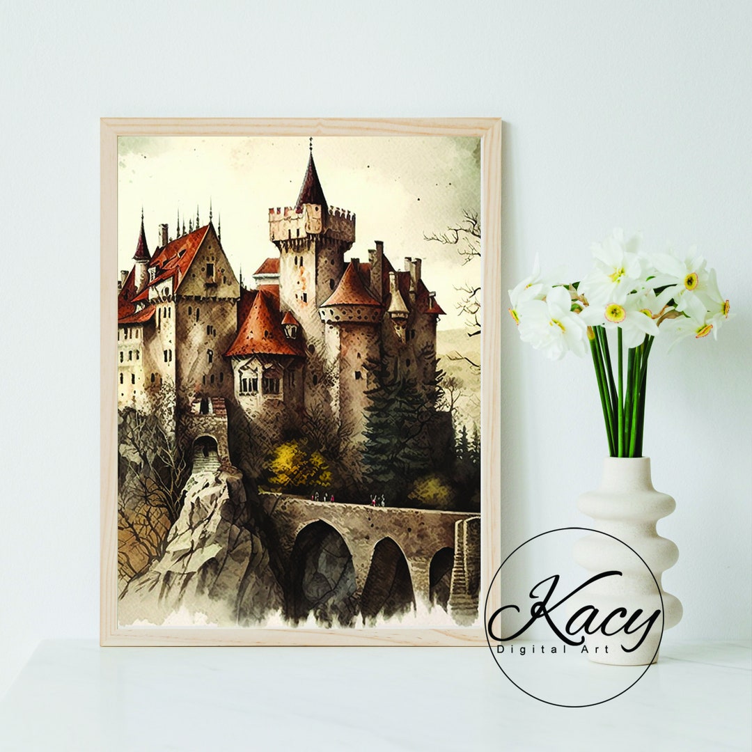 Medieval Castle Art Medieval Castle Wall Art Wall Art Deco Wall Art