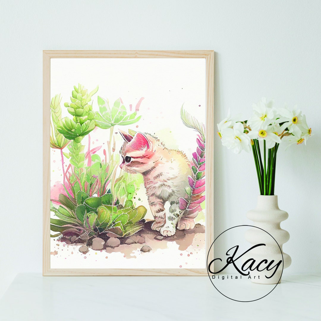 Cute Ginger Kitten Art Cute Kitten Wall Art Wall Art Deco Wall Art