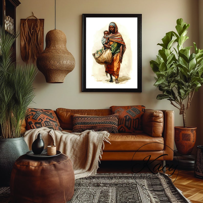Ethiopian Mom Wall Art Ethiopian Ethiopian Wall Art Deco Etsy