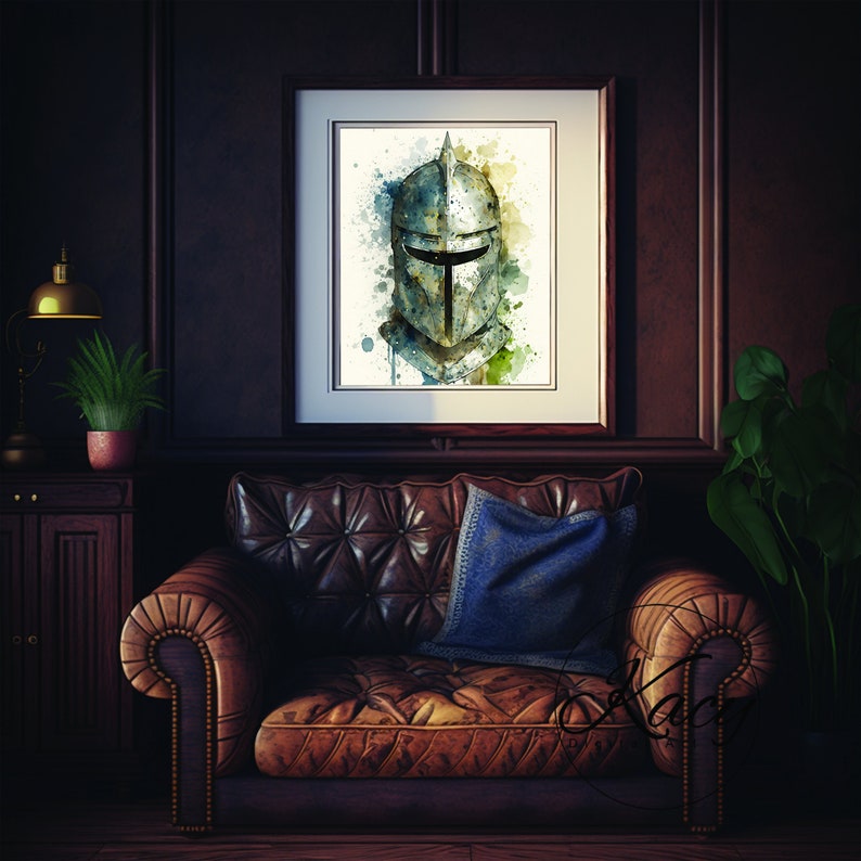 Medieval Helmet Art Medieval Helmet Wall Art Wall Art Deco Wall Art