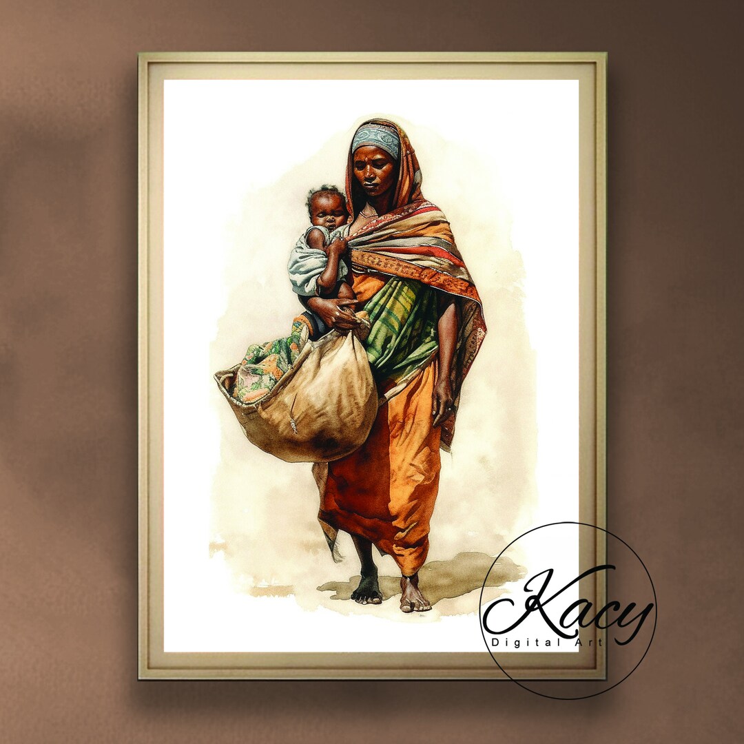 Ethiopian Mom Wall Art Ethiopian Ethiopian Wall Art Deco Etsy