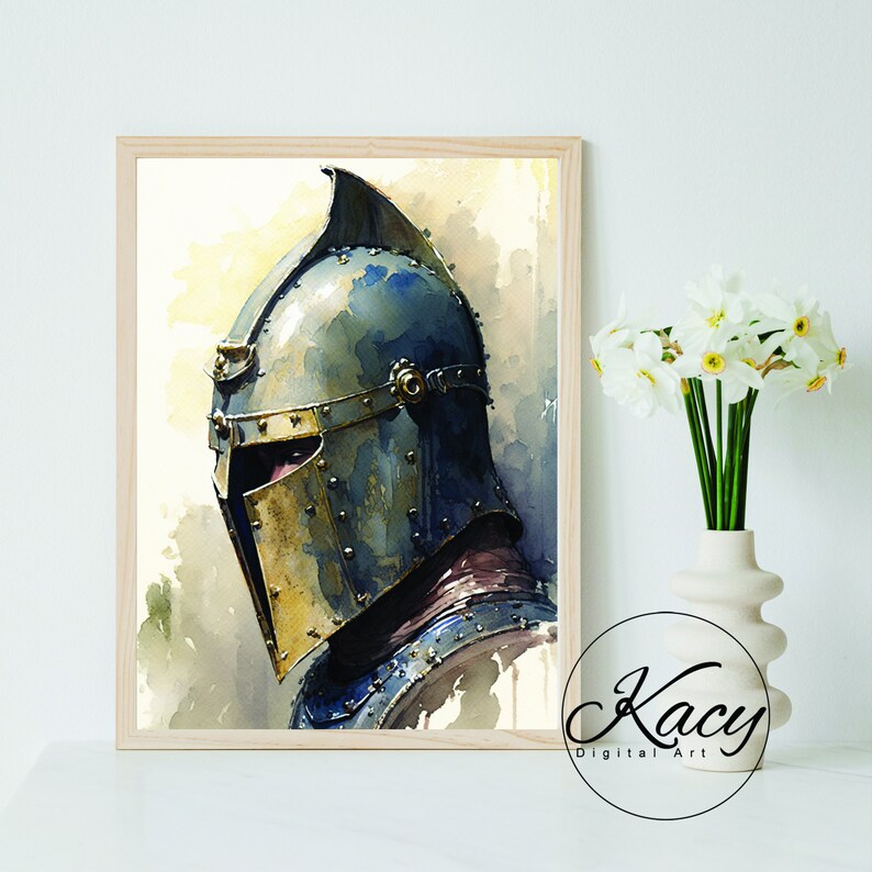 Medieval Helmet Art Medieval Helmet Wall Art Wall Art Deco Wall Art