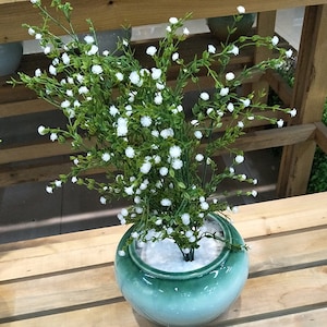 3Pcs Babys Breath Artificial Flowers Fake White Blue Flowers Real Touch Gypsophila  Floral in Bulk for Home Wedding Garden Decor