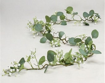 67 inches- Artificial Eucalyptus Garland, Fake  Eucalyptus, Wreath Greenery Leaf, Vine Plant, Wedding Decor