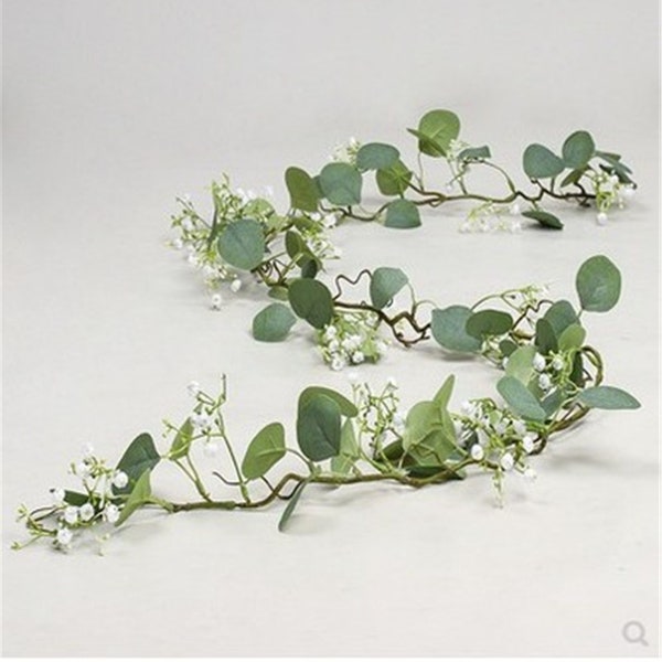 67 inches- Artificial Eucalyptus Garland, Fake  Eucalyptus, Wreath Greenery Leaf, Vine Plant, Wedding Decor