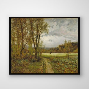 Scenic Corn Field with Scarecrow and Autumn Vibes Printable Wall Art