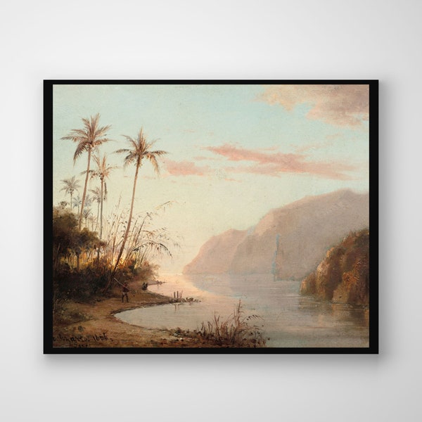 Printable “A Creek in St. Thomas (Virgin Islands) (1856) by Camille Pissarro| Vintage Caribbean Painting | Landscape Printable Art