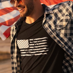 America Flag T-shirt, 4Th Of July Flag Shirt, Patriotic T-Shirts, USA Flag Shirt, Patriotic American Flag Shirts, USA Flag Distressed Shirt