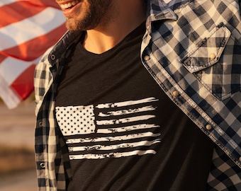 Amerika-Flaggen-T-Shirt, 4. Juli-Flaggen-Shirt, 4. Juli-Flaggen-Shirt, 4