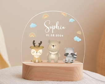 Custom baby night light, night light children with name, baby gift birth, kids room dec, newborn gift, bedside lamp, baby shower gift