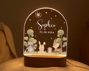 Baby night light personalized, cutsom night light children, baby gift birth, newborn gift, baby bedroom dec, bedside lamp, baby shower gift