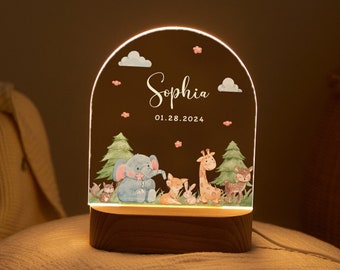 Night light baby, baby night light personalized, cute baby gift birth, baptism gift, baby shower gift, children's room lamp, miracle wish