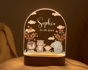 Personalised baby night light with name, baby gift birth, night light children newborn gift, miracle wish, bedside lamp, christening gift