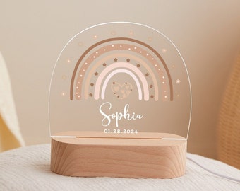 Veilleuse bébé personnalisée, veilleuse enfant personnalisée avec prénom et date, déco chambre bébé, lampe de chevet, cadeau naissance bébé, cadeau baptême