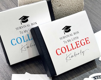 College Survival Box, High School Graduation Gift, New College Gift Card Box, College Care Package, Money Holder,Custom High Graduation Gift
