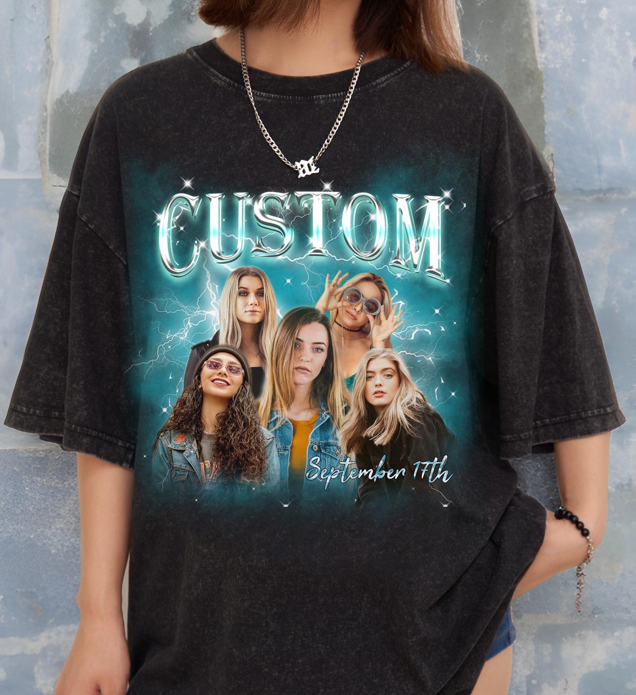 Personalized Girlfriend T-Shirt, Custom Face Photo Tee, Vintage 90s Graphic Shirt, Unique Gift for Her