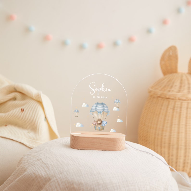 Baby night light personalized, cutsom night light children, baby gift birth, newborn gift, baby bedroom dec, bedside lamp, baby shower gift zdjęcie 10