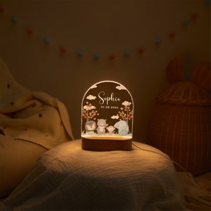 Baby night light personalized, cutsom night light children, baby gift birth, newborn gift, baby bedroom dec, bedside lamp, baby shower gift image 3