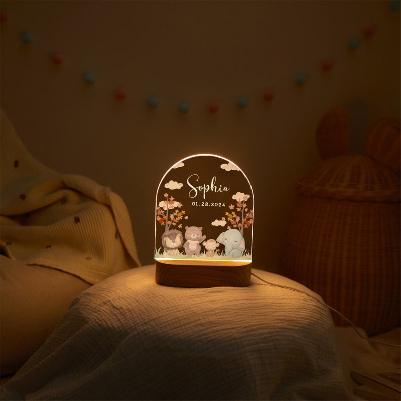 Baby night light personalized, cutsom night light children, baby gift birth, newborn gift, baby bedroom dec, bedside lamp, baby shower gift zdjęcie 3