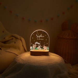 Baby night light personalized, cutsom night light children, baby gift birth, newborn gift, baby bedroom dec, bedside lamp, baby shower gift zdjęcie 5