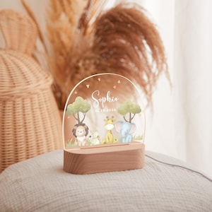 Personalisiertes Baby Nachtlicht, Baby Geburtsgeschenk, Nachtlicht Kinder mit individuellem Namen und Datum, Wunderwunsch, Nachttischlampe, Taufgeschenk Bild 2