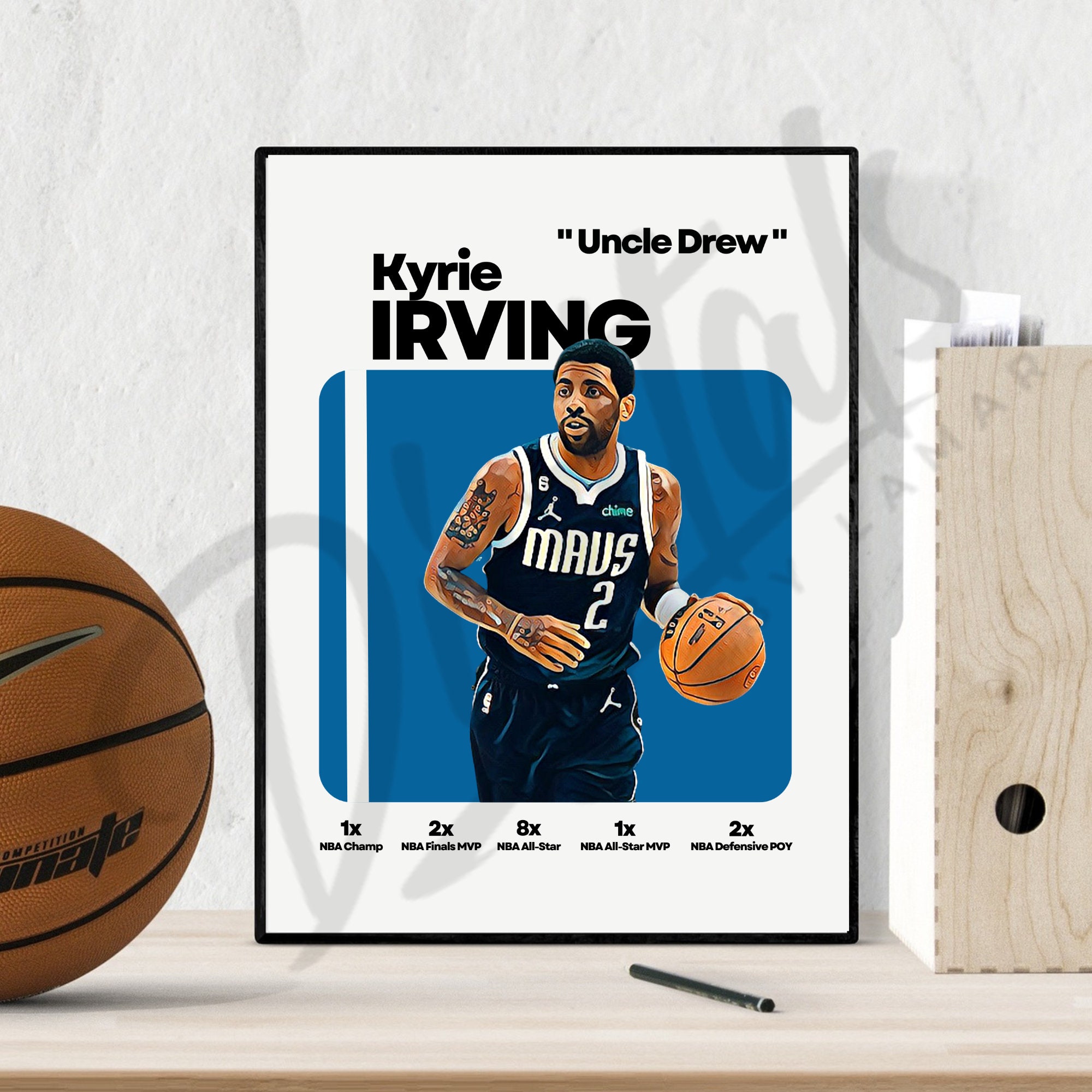 Kyrie Irving Poster, Dallas Mavericks, Printable Wall Art, Digital Download, Sport Art, Man Cave ...