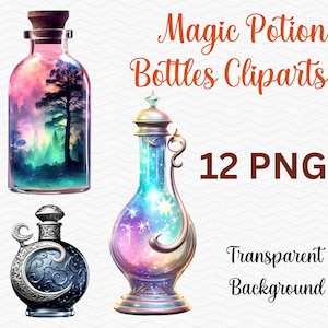 Potion Clipart | Magic Clipart Bundle PNG | Free Commercial Use!