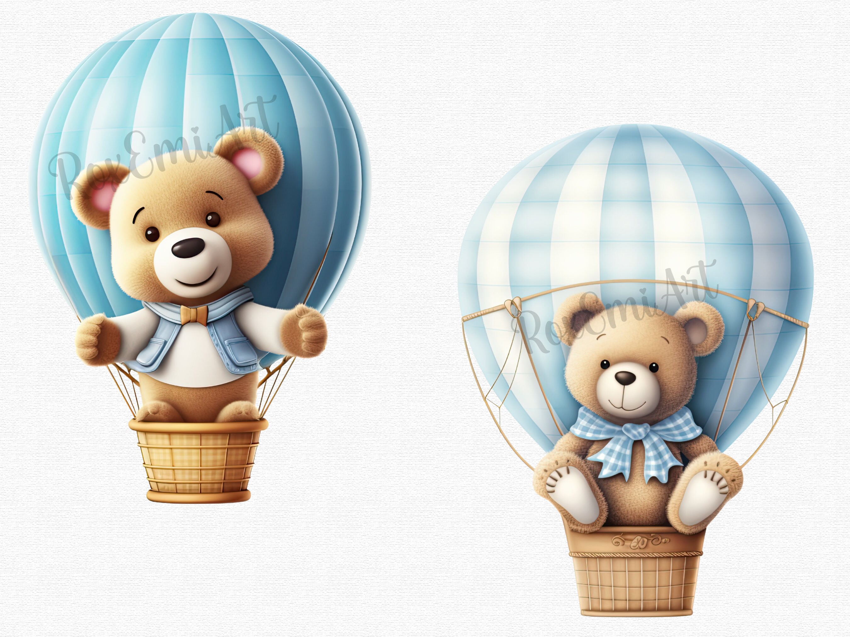 Teddy Bear Clipart Hot Air Balloon Clipart Baby Shower - Etsy