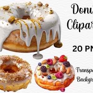 Donut Clipart, Donut PNG Bundle for sweet 16 favor, two sweet birthday, sleepover invitation and more | Free commercial use!