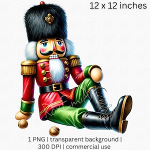 Soldado de juguete tradicional Descarga digital, PNG navideño vintage, Arte imprimible de decoración festiva, Fondo transparente PNG
