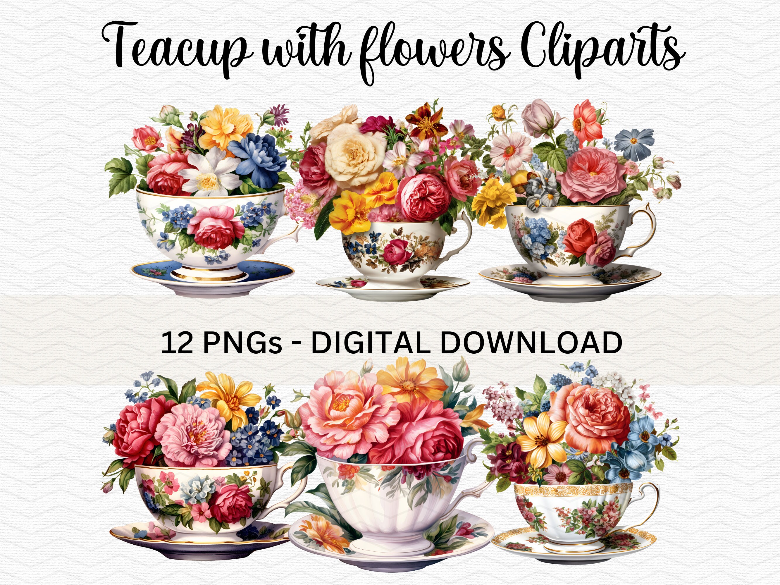 Vintage Teacup Clipart 12 Tea Cup Clipart Png Bundle Free Commercial