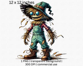 Clipart de espantalho para colheita de outono