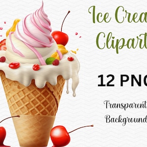 Pacchetto Clipart gelato realistico per invito a una festa in piscina, invito di compleanno e altro / uso commerciale gratuito!