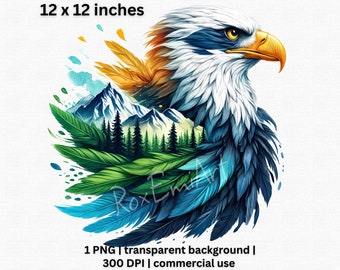 Mountain Forest Eagle Clipart