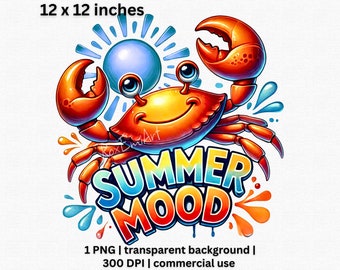 Cartoon Hermit Crab Summer Clipart