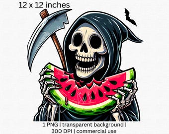 Clip art espeluznante de esqueleto de sandía